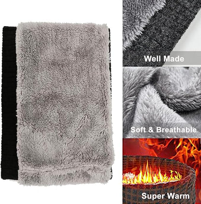 Winter Fleece Neck Warmer Mens Ski Mask Face Warmer Neck Gaiter Neck Scarf Women Thick Windproof 2 Pack