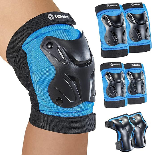 Skating Protective Gear Knee and Elbow Pads Wrist Guards for Roller Skating Skateboarding, Skate Pads Adult Knee Pads