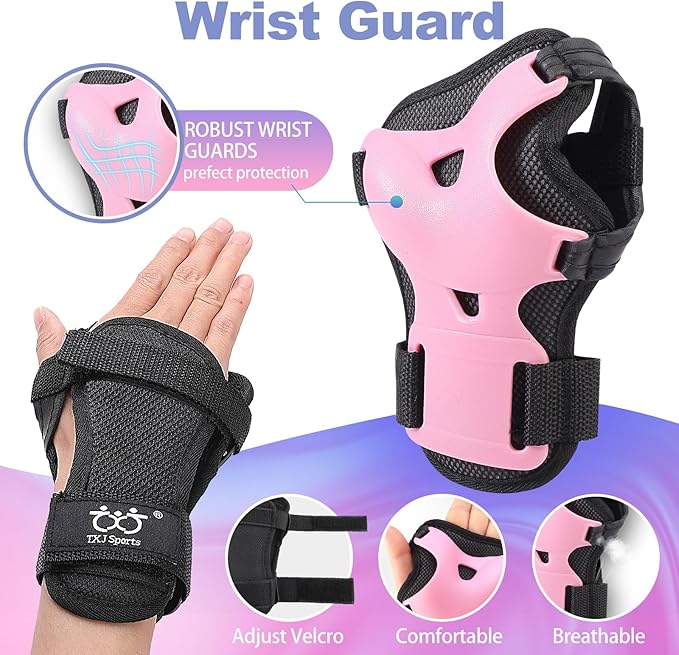 Kids/Youth/Adult Knee Pads Elbow Pads with Wrist Guards Protective Gear Set 6 Pack for Roller Skating Skateboard Cycling Skating Bike Scooter Riding Sports