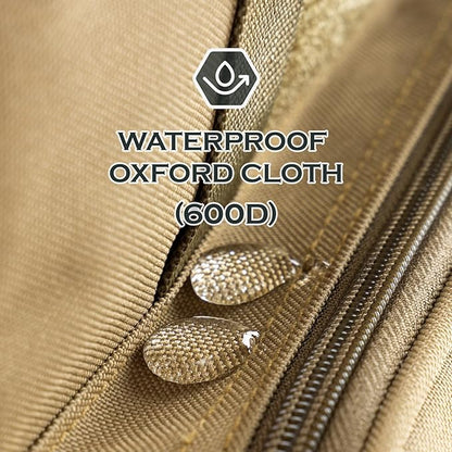 Ghosthorn Fishing Tackle Bag with Rod Holder Saltwater & Freshwater Resistant Large Tackle Box Bag - Adjustable Padded Shoulder Strap (Khaki)