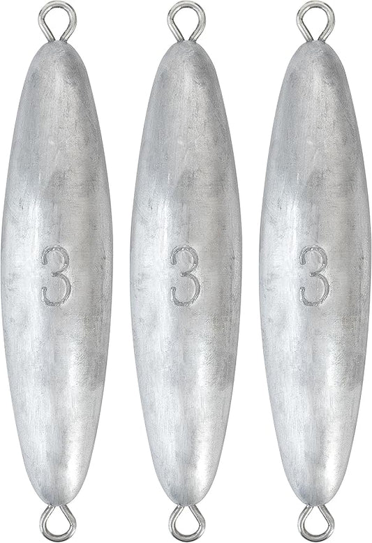 BLUEWING Torpedo Sinker Through Wire Fishing Weight Saltwater Bullet Lead Double Ringed 2oz-48oz