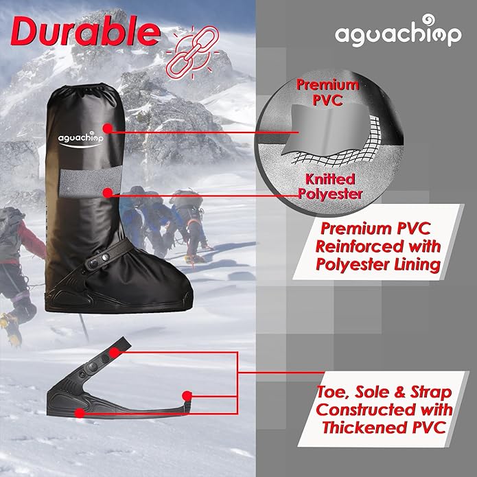 Waterproof Shoe Covers - Unisex Rain & Snow Boot Covers, Reusable Cycling & Gardening Overshoes