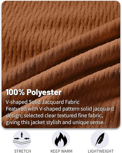 Mens Casual Jacket Loose Fit Lightweight Jacket Varsity Bomber Jacket with Zipper