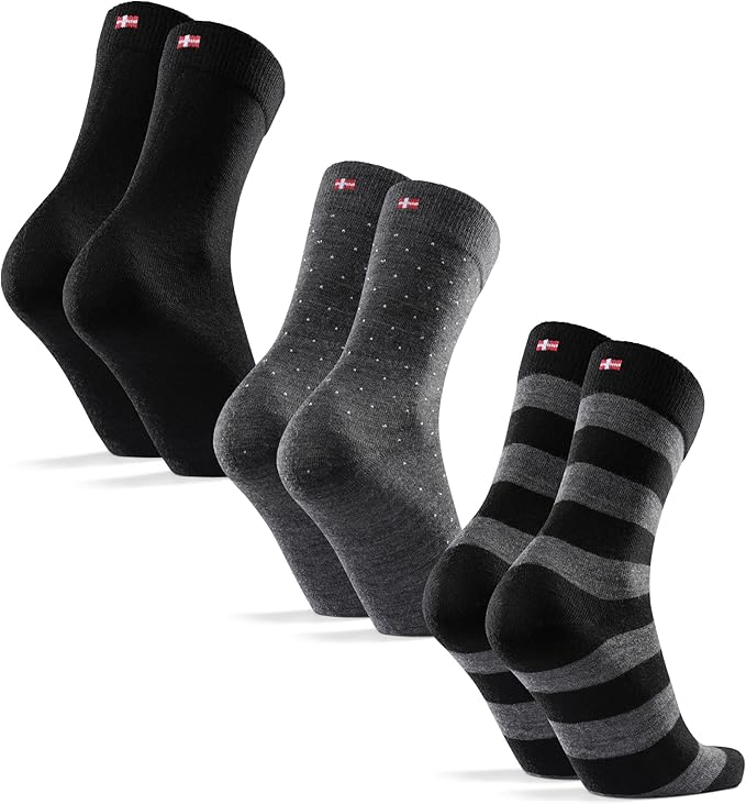 DANISH ENDURANCE Hiking Socks, Lightweight, Merino Wool Socks for Men & Women, Moisture Wicking & Thermal, 1 or 5 Pack