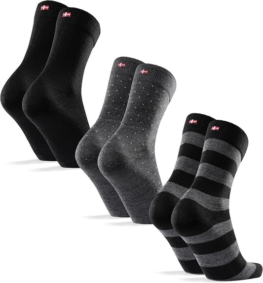 DANISH ENDURANCE Hiking Socks, Lightweight, Merino Wool Socks for Men & Women, Moisture Wicking & Thermal, 1 or 5 Pack