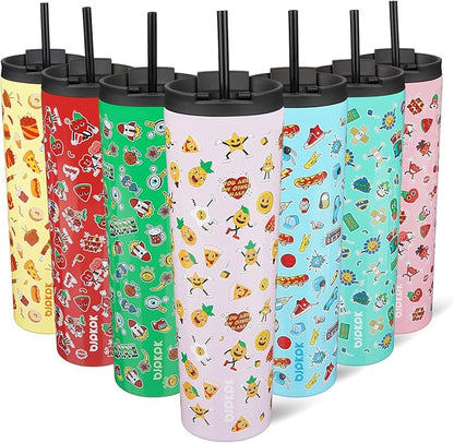 BJPKPK 34oz Skinny Tumbler With lid And Straw Stainless Steel Travel Coffee Mug Insulated Tumblers Cups,Hawaii Fruits Purple