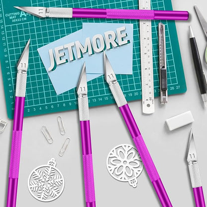 10 Pack Exacto Knife Set – Precision Craft Knife, Hobby Knife, Art Knife with Sharp Blades for Paper Cutting, Carving, Scrapbooking, and DIY (Purple)