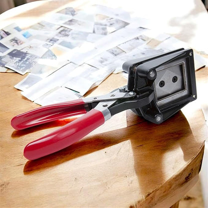 Professional 50×50mm (2''x2'') Square Photo Cutter, Handheld Metal Die Punch Tool for Paper, Business Cards, Crafts, DIY Projects Cutting, Hardened Steel Blade Heavy-Duty, Office & Family Use