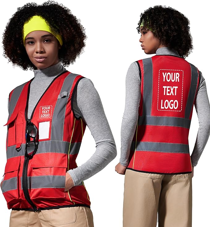 A-SAFETY High Visibility Reflective Safety Vest Customize Logo (XS-8XL)
