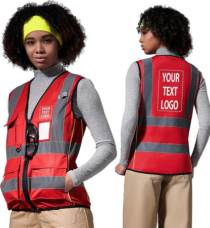 A-SAFETY High Visibility Reflective Safety Vest Customize Logo (XS-8XL)