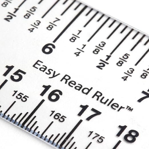 12 Inch Easy Read Ruler, Clear Flexible, Bendable, Shatterproof, Ruler (12 Pack)