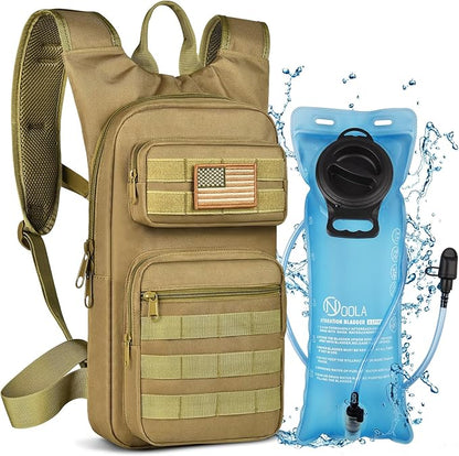 NOOLA Hydration Backpack with 3L TPU Water Bladder, Tactical Molle Water Backpack for Men Women, Hydration Pack for Hiking, Biking, Running and Climbing