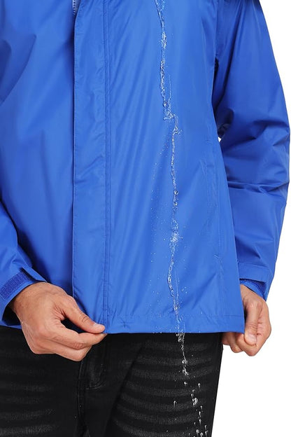 Little Donkey Andy Men's Waterproof Rain Jacket Outdoor Lightweight Rain Shell Coat for Hiking,Golf,Travel