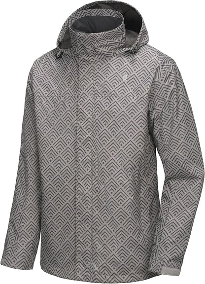 Little Donkey Andy Men's Waterproof Rain Jacket Outdoor Lightweight Rain Shell Coat for Hiking,Golf,Travel