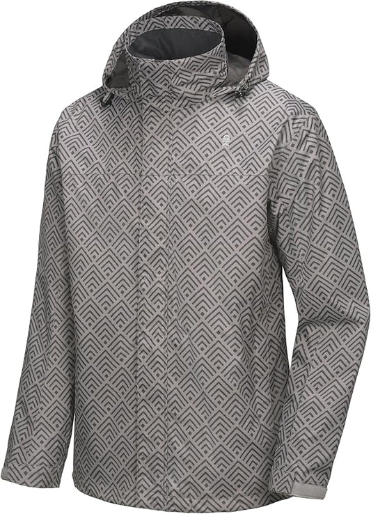 Little Donkey Andy Men's Waterproof Rain Jacket Outdoor Lightweight Rain Shell Coat for Hiking,Golf,Travel