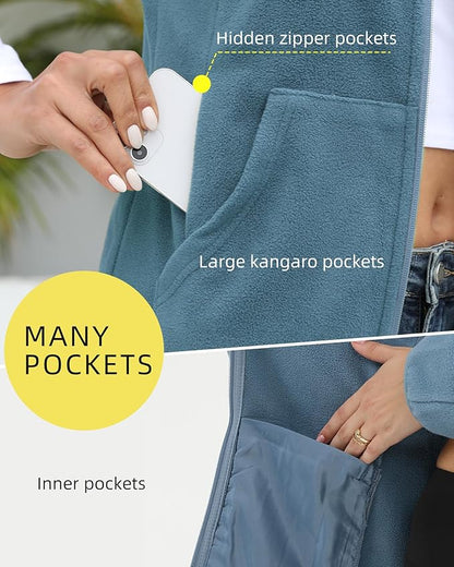 Argstar Women's Fleece Jacket with 6 Pockets (XS-2XL)