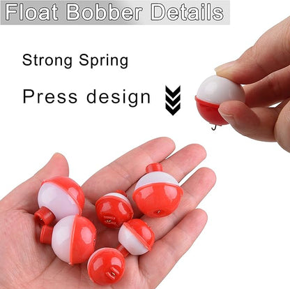 Snap on Float Bobbers Hard ABS Push Button Fishing Round Buoy Float Bobber