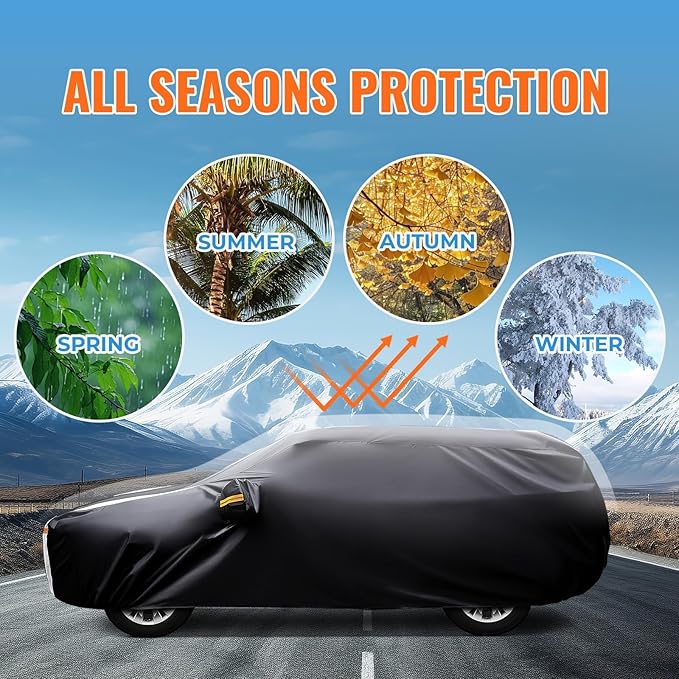 Toyota 4Runner Car Cover 100% Waterproof All Weather, Gift with Towel, 10 Layers SUV Car Cover Custom Fit 2002-2026 Toyota 4Runner, Full Exterior Covers Rain Sun UV Protection with Door Zipper.