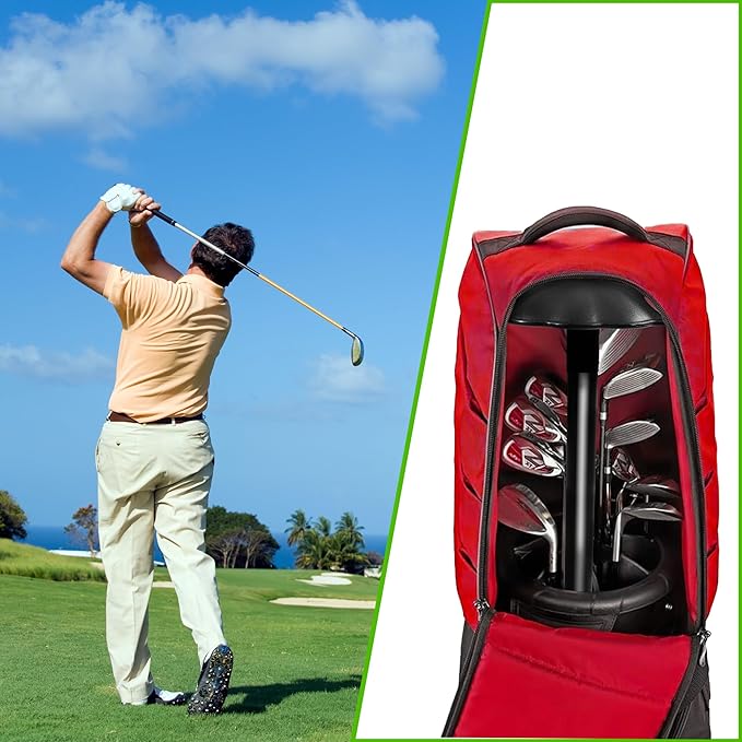 Golf Travel Bag Support Pole – Adjustable 27"–56" Telescopic Alloy Steel Support Rod with Protective Cap for Golf Club Travel Protection