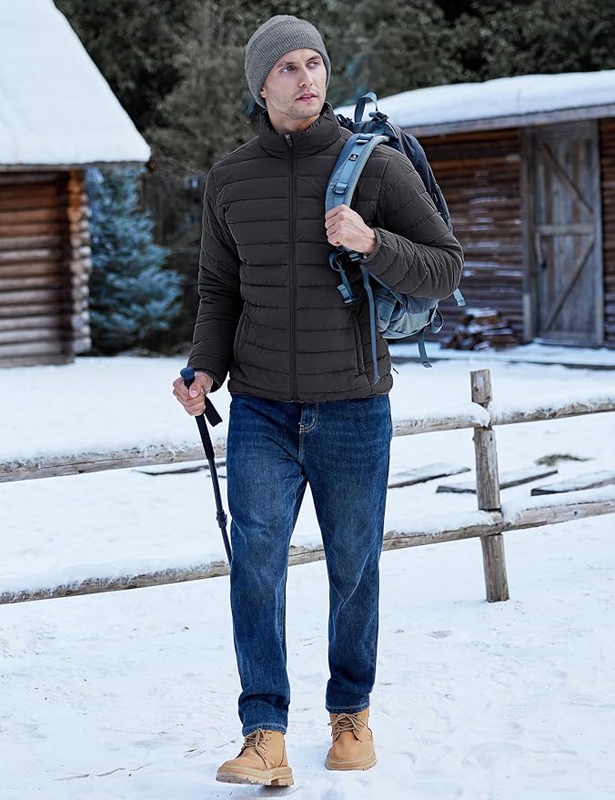 TACVASEN Men's Lightweight Puffer Jacket Winter Quilted Puffy Jackets Warm Water-Resistant Windproof Insulated Coats