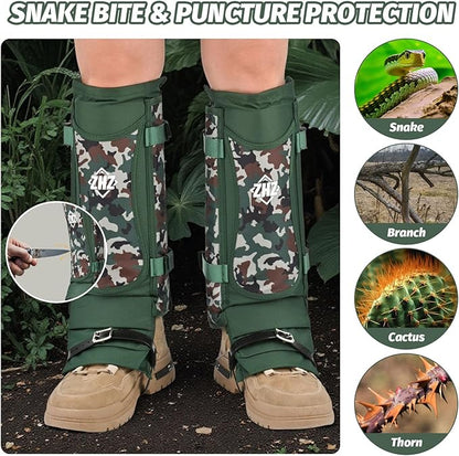 ZHZ Snake Gaiters Durable Waterproof Snake Chaps Lower Legs Protection,Snake Guards with Adjustable Size for Men & Women,Used for Hunting,Hiking and Farm Work