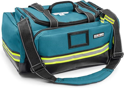 Scherber Fully-Stocked First Responder Bag | Large Professional EMT/EMS Trauma & Bleeding Kit | HSA/FSA Approved | CAT Tourniquet, HyFin Chest Seal, Israeli Bandage & 250+ First Aid Supplies (Blue)
