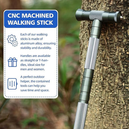 aiGear Tactical Stick Hiking Walking Staff - Trekking Poles Tactical Staff Adjustable Hiking Stick Gear for Outdoor Survival Camping Hiking