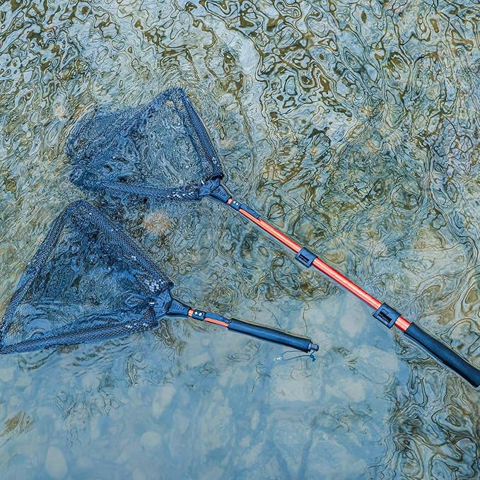Sougayilang Fishing Net Fish Landing Net, Foldable Collapsible Telescopic Pole with EVA Handle, Durable Nylon Material Mesh, Safe Fish Catching or Releasing