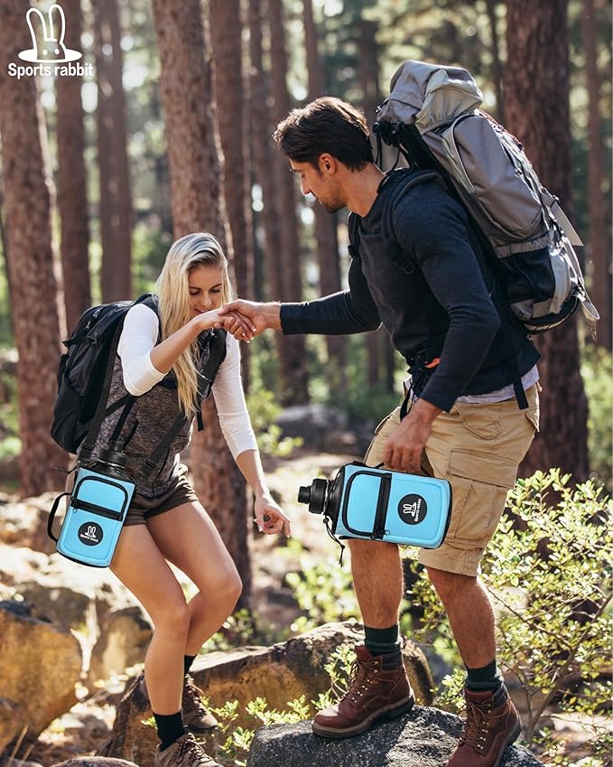 Sports rabbit Universal Water Bottle Holder – Durable Oxford & Neoprene Hybrid Design Compatible with Stanley 30/40oz Handled & 64/87oz Straight Tumblers, Adjustable Strap for Gym, Travel, Outdoors