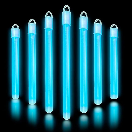 Glow Fever Glow in The Dark Sticks - 100 ct 6" Glow Sticks Bulk Party Pack with End Caps & Lanyards - Glow Party Favors for Concert, Festival, & Wedding - Neon Light Sticks, Blue
