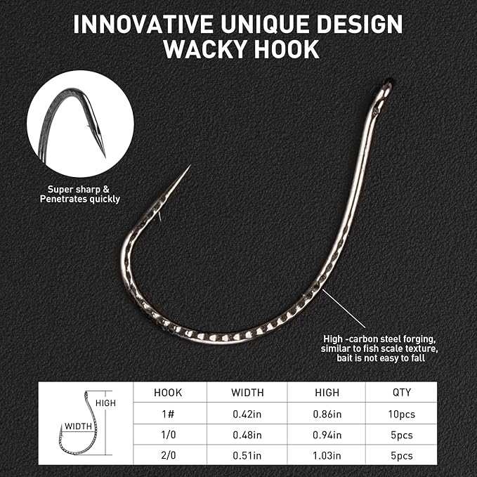 THKFISH Fishing Weights Sinkers Set, 60PCS Fishing Sinker Drop Shot Weights Kit,Drop Shot Rig Wacky Hooks for Saltwater Freshwater Bass Fishing