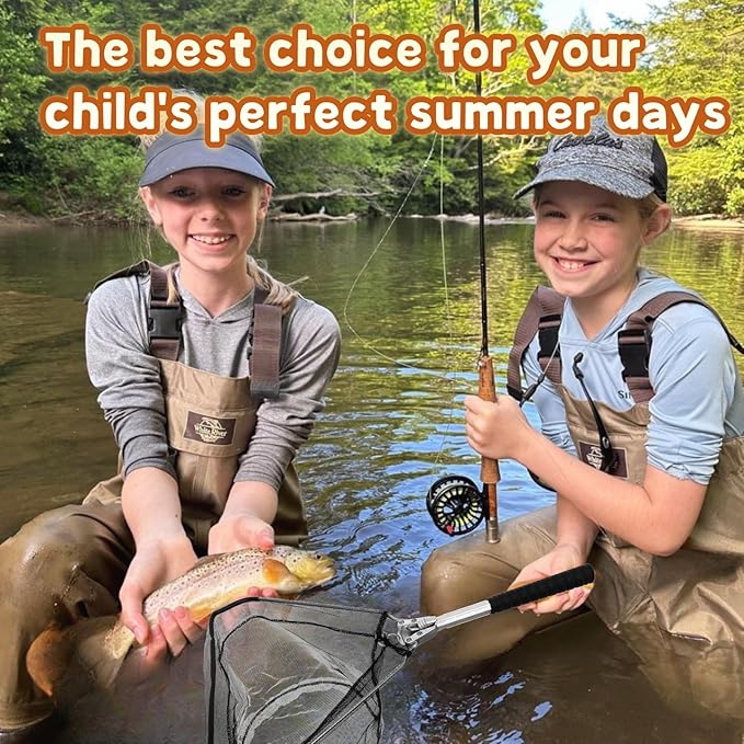 Folding Kayak Fishing Net with Aluminum Alloy Frame Rubber-Coated Nylon Net for Small Fishing Net Fishing Landing Net for Non-Slip Gloves Storage Bag