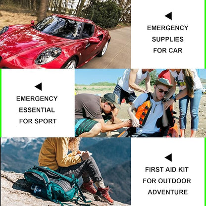 Home-Businesses First-Aid Emergency-Kit for Camping-Car - 300 Pcs Urgent Essential First Aid Kits Refill Supplies with Tourniquet Bandages for Workpalce Green 1st Aid