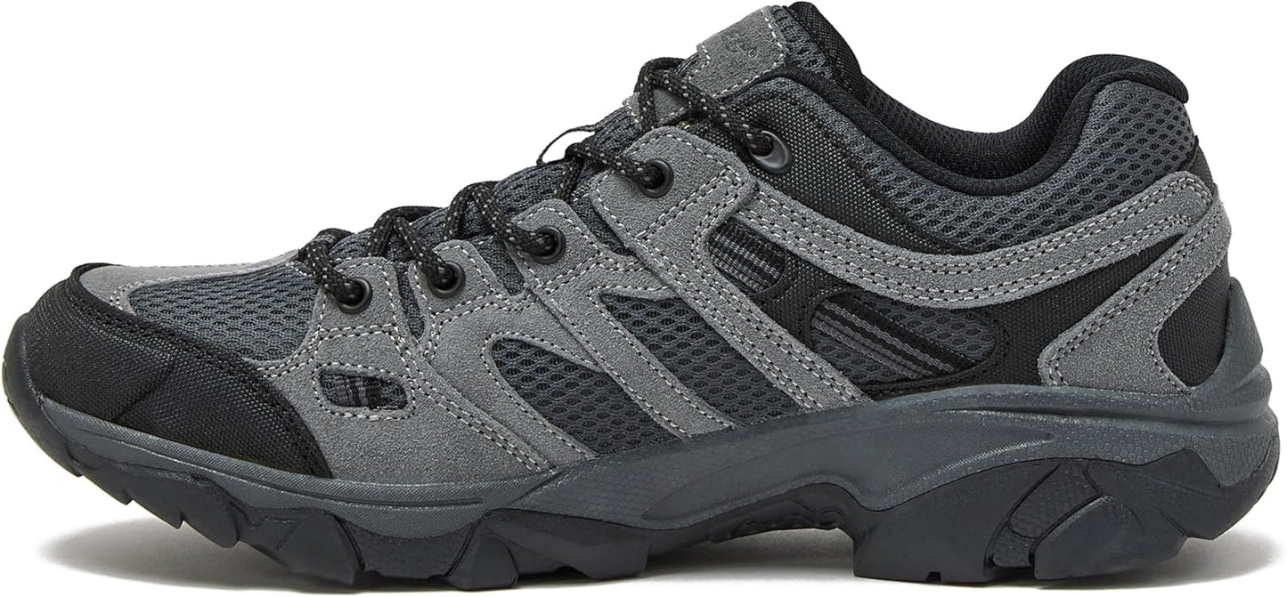 HI-TEC Ridge Low Waterproof Hiking Shoes for Men, Lightweight Breathable Outdoor Trekking and Trail Sneakers, Sizes 7 to 15, Medium and Wide Width