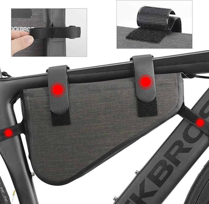 ROCKBROS 2.5L Bike Bicycle Frame Bag Waterproof Bikepacking Bike Bag Triangle Frame Bag Large Bike Storage Bag Under Frame