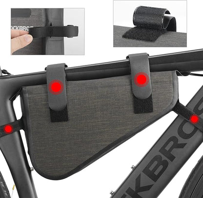 ROCKBROS 2.5L Bike Bicycle Frame Bag Waterproof Bikepacking Bike Bag Triangle Frame Bag Large Bike Storage Bag Under Frame