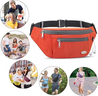 Entchin Fanny Pack for Women Men,Crossbody Belt Bag with 4-Zipper Pockets,Adjustable Waist Bag Pack,One of the Most Popular Travel Essential Gifts for Walking,Traveling,Cycling