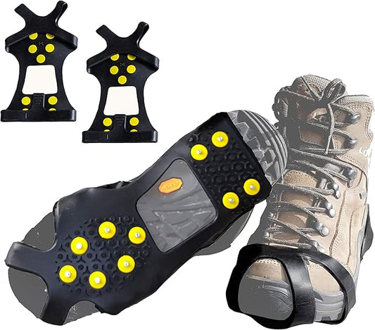 Limm Ice Snow Traction Cleats - Lightweight Crampon Cleats for Walking on Snow & Ice - Anti Slip Grippers Fasten Quickly & Easily Over Footwear - Protable Grips for Shoes and Boots