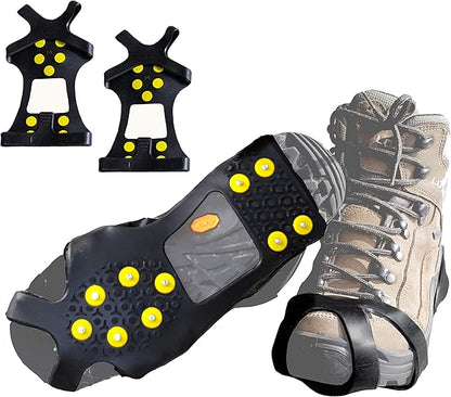 Limm Ice Snow Traction Cleats - Lightweight Crampon Cleats for Walking on Snow & Ice - Anti Slip Grippers Fasten Quickly & Easily Over Footwear - Protable Grips for Shoes and Boots
