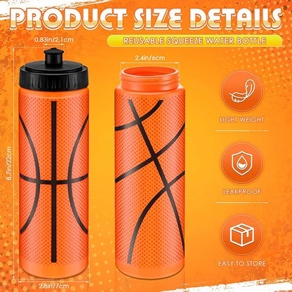 Water Bottle Bulk 20 oz Sports Ball Cup Accessories Reusable Sports Squeeze Water Bottle for Party Favor Players Lovers Team Gifts Gym for Most Bike Cage