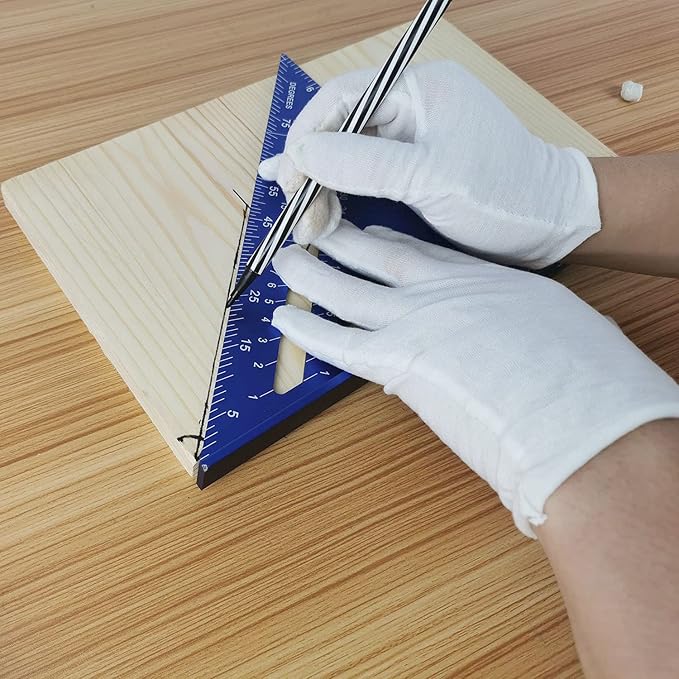 ASNOMY Imperial Triangle Ruler - 7 Inch & 12 Inch Blue Aluminum Alloy Rafter Square Protractor, High Precision Layout Measuring Tool for Engineer Carpenter