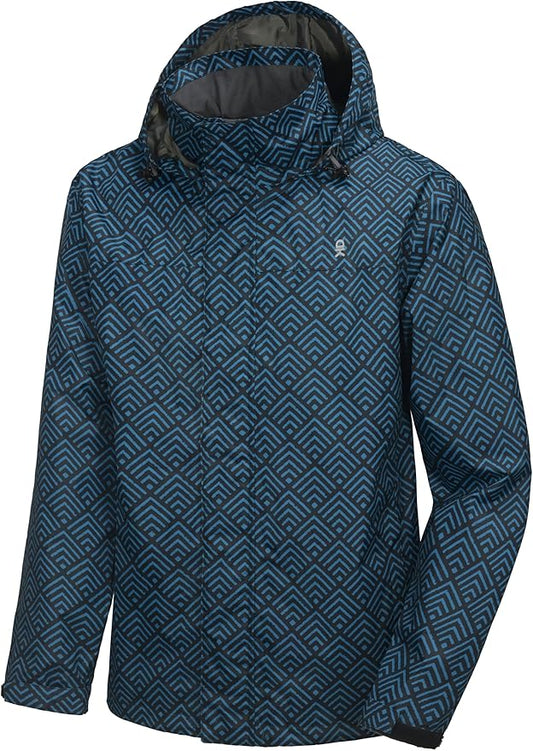 Little Donkey Andy Men's Waterproof Rain Jacket Outdoor Lightweight Rain Shell Coat for Hiking,Golf,Travel