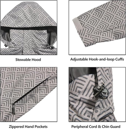 Little Donkey Andy Men's Waterproof Rain Jacket Outdoor Lightweight Rain Shell Coat for Hiking,Golf,Travel