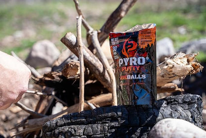 Pyro Putty Fire Balls: Fire Plugs Fire Starter with 7 Minute Burn Time, Waterproof, Weatherproof Emergency Kit Survival Gear Essential - 30 Pack