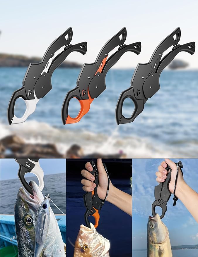 Fish Gripper 9.2",Fish Grabber Tool with Lanyard,Fish Holder for Saltwater