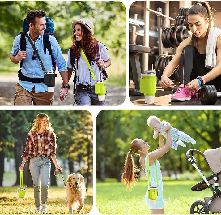 All Day Quencher Carry All for Stanley 40/30 oz Tumbler, Crossbody Bag with Phone Holder & Strap, Water Bottle Carrier Bag