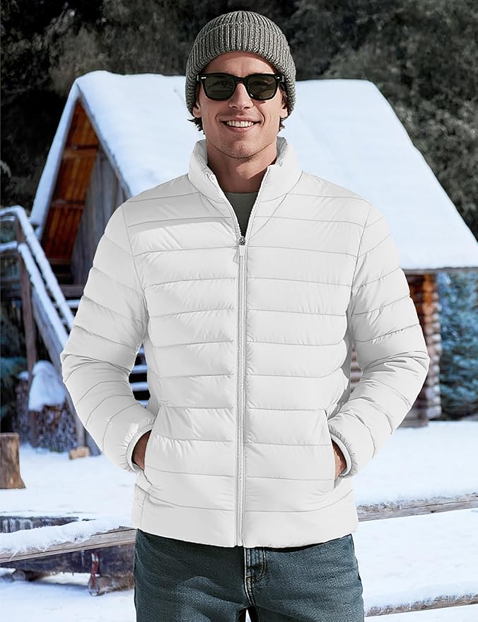 TACVASEN Men's Lightweight Puffer Jacket Winter Quilted Puffy Jackets Warm Water-Resistant Windproof Insulated Coats