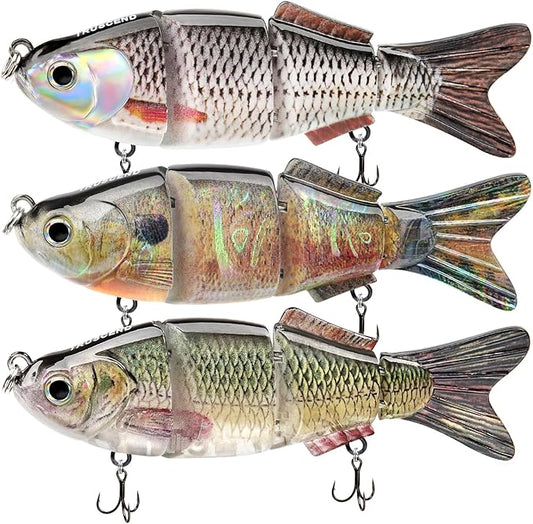 TRUSCEND Easy Catch Swimmax, Magic Noisy Turbulent Wiggling and Vibrating Actions for More Bites, Segmented Swimbait Jointed by Dyneema Strongest Fiber, Lifelike Fishing Lures for Relax Family Fishing