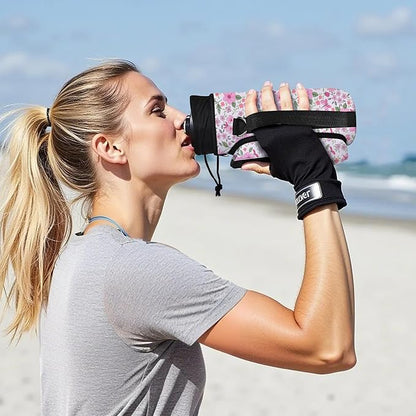 icolor Water Bottle Carrier Bag with Strap 25/32/40 oz Crossbody Bottle Holder with Phone Pocket Sling Sleeve Insulated Neoprene Water Bottle Pouch for Walking Travelling