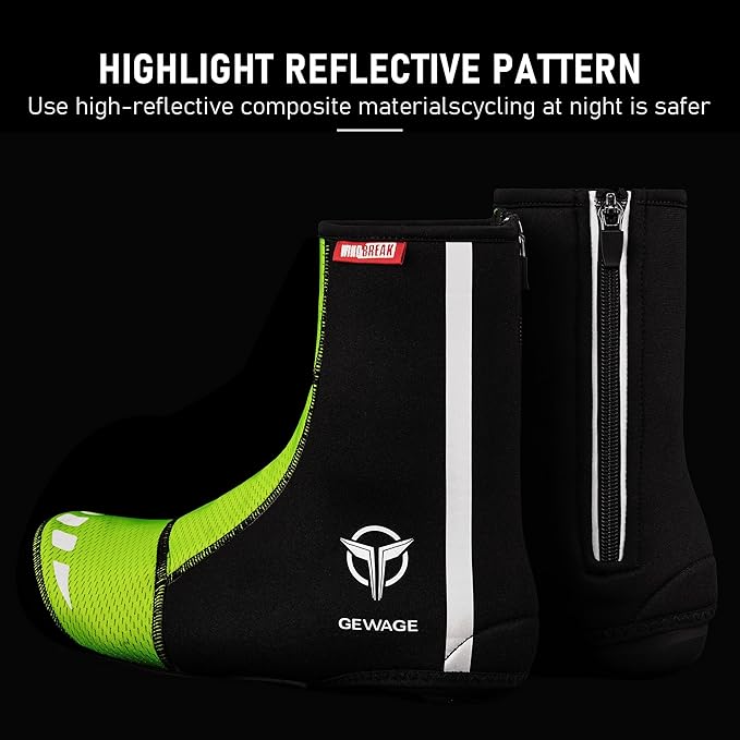 GEWAGE Cycling Shoe Covers -Warm Bike Shoe Covers - Windproof Mountain Road Cycling Overshoes - Cycling Shoe Cover for Men Women